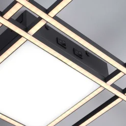 Plafonnier Paul Neuhaus Q-Asmin Led Noir, 2 Lumieres, Telecommandes