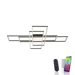 Plafonnier Paul Neuhaus Q-Asmin Led Noir, 2 Lumieres, Telecommandes