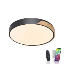 Plafonnier Paul Neuhaus Q-Bila Led Ecru, Noir, 1 Lumiere, Telecommandes