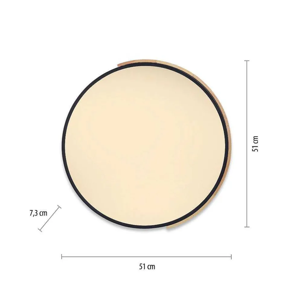 Plafonnier Paul Neuhaus Q-Bila Led Ecru, Noir, 1 Lumiere, Telecommandes