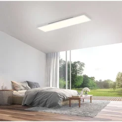 Plafonnier Paul Neuhaus Q-Flag Led Blanc, 1 Lumiere, Telecommandes