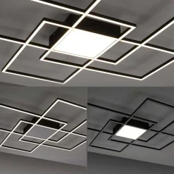 Plafonnier Paul Neuhaus Q-Asmin Led Noir, 1 Lumiere, Telecommandes