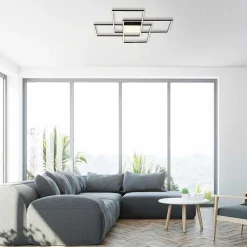 Plafonnier Paul Neuhaus Q-Asmin Led Noir, 1 Lumiere, Telecommandes