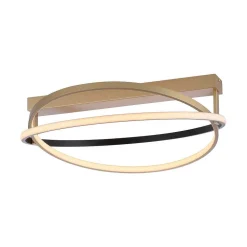 Plafonnier Paul Neuhaus Q-Beluga Led Or, 1 Lumiere, Telecommandes