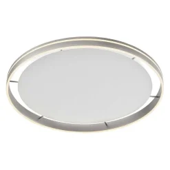 Plafonnier Paul Neuhaus Q-Vito Led Acier Inoxydable, 1 Lumiere, Telecommandes