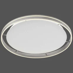 Plafonnier Paul Neuhaus Q-Vito Led Acier Inoxydable, 1 Lumiere, Telecommandes