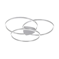 Plafonnier Paul Neuhaus Q-Kate Led Argente, 3 Lumieres, Telecommandes