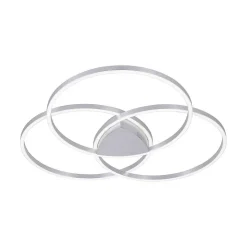 Plafonnier Paul Neuhaus Q-Kate Led Argente, 3 Lumieres, Telecommandes