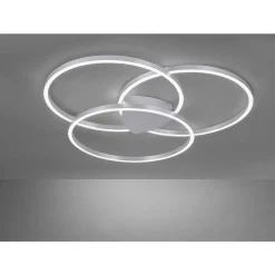 Plafonnier Paul Neuhaus Q-Kate Led Argente, 3 Lumieres, Telecommandes