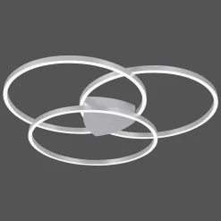 Plafonnier Paul Neuhaus Q-Kate Led Argente, 3 Lumieres, Telecommandes