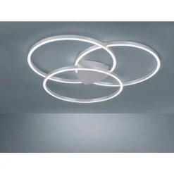 Plafonnier Paul Neuhaus Q-Kate Led Argente, 3 Lumieres, Telecommandes