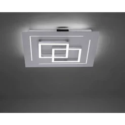 Plafonnier Paul Neuhaus Q-Linea Led Aluminium, 1 Lumiere, Telecommandes, Changeur De Couleurs