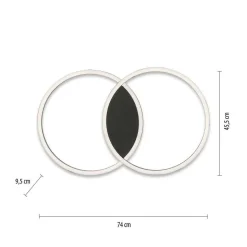 Plafonnier Paul Neuhaus Q-Marko Led Noir, 1 Lumiere, Telecommandes, Changeur De Couleurs