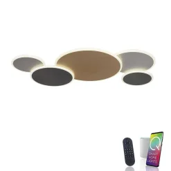 Plafonnier Paul Neuhaus Q-Piato Led Blanc, 1 Lumiere, Telecommandes