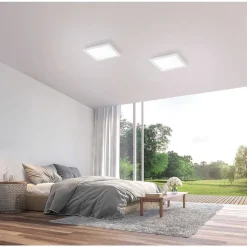 Plafonnier Paul Neuhaus Q-Flag Led Blanc, 1 Lumiere, Telecommandes