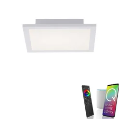 Plafonnier Paul Neuhaus Q-Flag Led Blanc, 1 Lumiere, Telecommandes