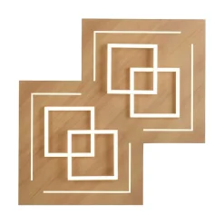 Plafonnier Paul Neuhaus Q-Linea Led Bois Clair, 8 Lumieres, Telecommandes