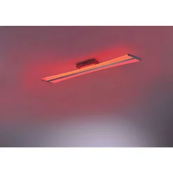 Plafonnier Paul Neuhaus Q-Riller Led Chrome, 2 Lumieres, Telecommandes, Changeur De Couleurs