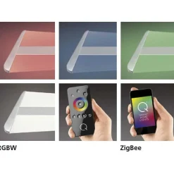 Plafonnier Paul Neuhaus Q-Riller Led Chrome, 2 Lumieres, Telecommandes, Changeur De Couleurs