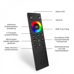 Plafonnier Paul Neuhaus Q-Amira Led Noir, 1 Lumiere, Telecommandes