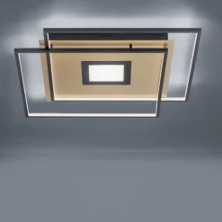 Plafonnier Paul Neuhaus Q-Amira Led Noir, 1 Lumiere, Telecommandes