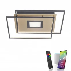 Plafonnier Paul Neuhaus Q-Amira Led Noir, 1 Lumiere, Telecommandes