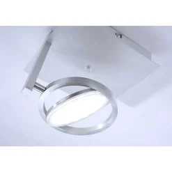 Plafonnier Paul Neuhaus Q-Orbit Led Aluminium, 1 Lumiere, Telecommandes