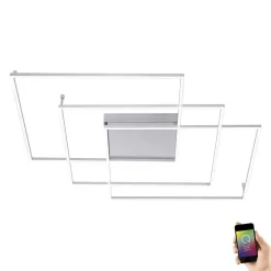 Plafonnier Paul Neuhaus Q-Inigo Led Nickel Mat, 3 Lumieres