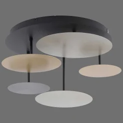 Plafonnier Paul Neuhaus Q-Piato Led Blanc, 1 Lumiere, Telecommandes