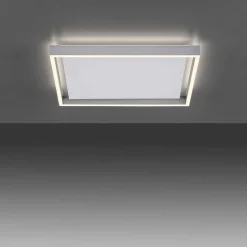 Plafonnier Paul-Neuhaus Q-Kaan Led Acier Brosse, 2 Lumieres, Telecommandes