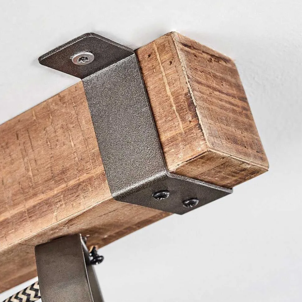 Plafonnier Pehefito Brun, Noir, 5 Lumieres