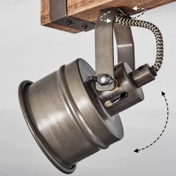 Plafonnier Pehefito Brun, Noir, 5 Lumieres