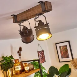 Plafonnier Pehefito Noir, 2 Lumieres