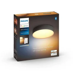 Plafonnier Philips Hue Enrave Led Noir, 1 Lumiere, Telecommandes