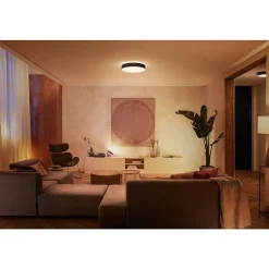 Plafonnier Philips Hue Enrave Led Noir, 1 Lumiere, Telecommandes