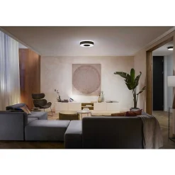 Plafonnier Philips Hue Infuse Led Noir, 1 Lumiere, Changeur De Couleurs