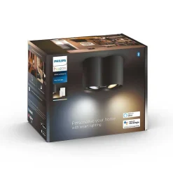 Plafonnier Philips Hue Pillar Led Noir, 2 Lumieres, Telecommandes