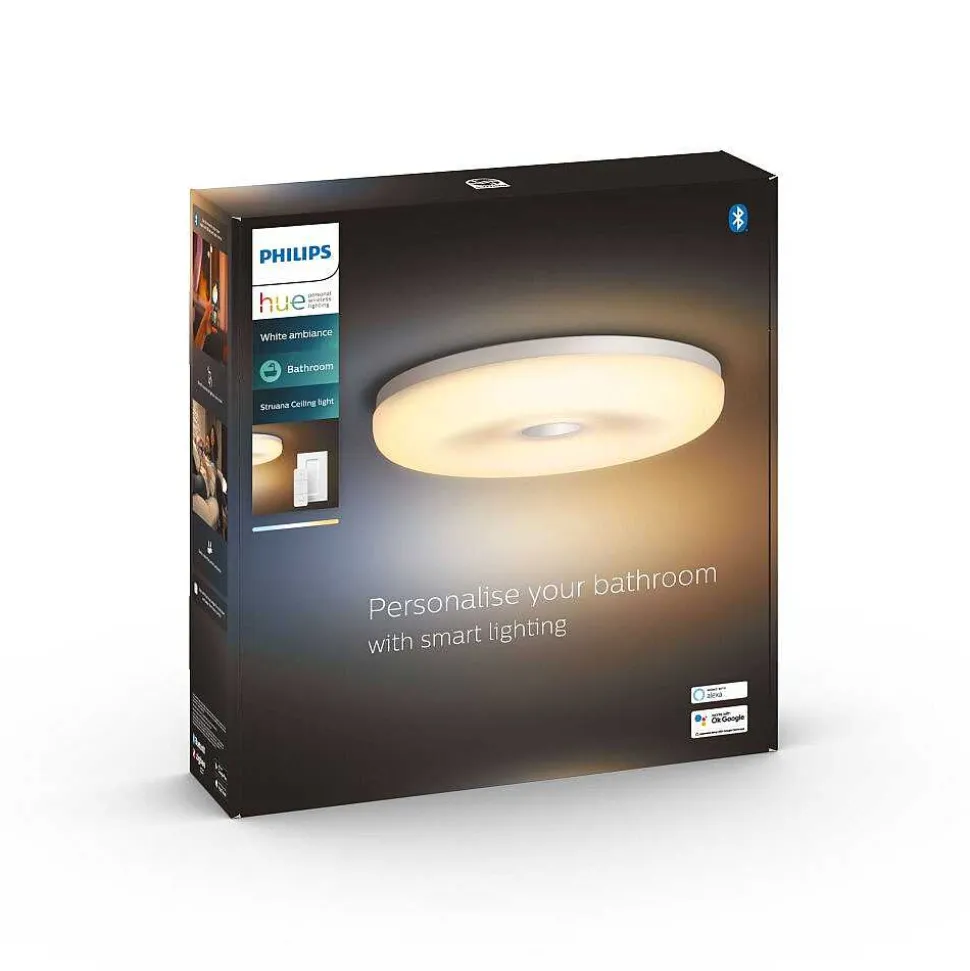 Plafonnier Philips Hue Struana Led Blanc, 1 Lumiere, Telecommandes