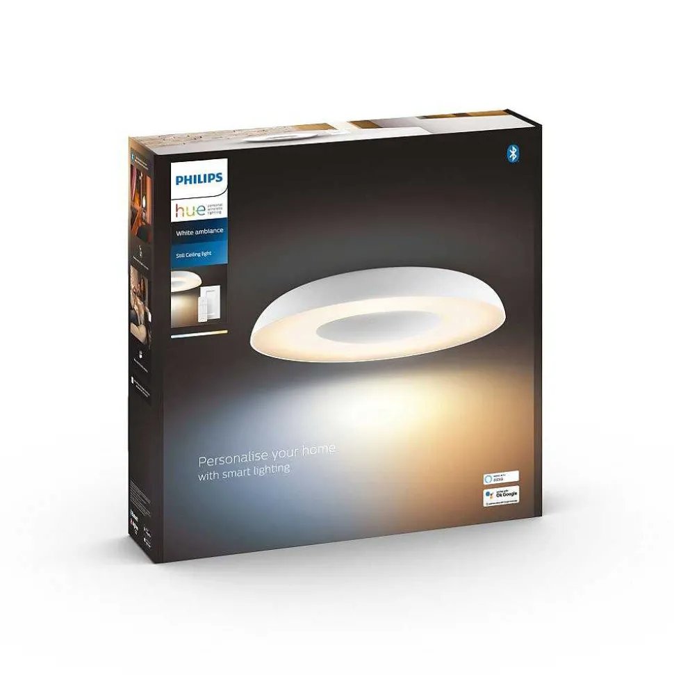 Plafonnier Philips Hue Still Led Blanc, 1 Lumiere, Telecommandes