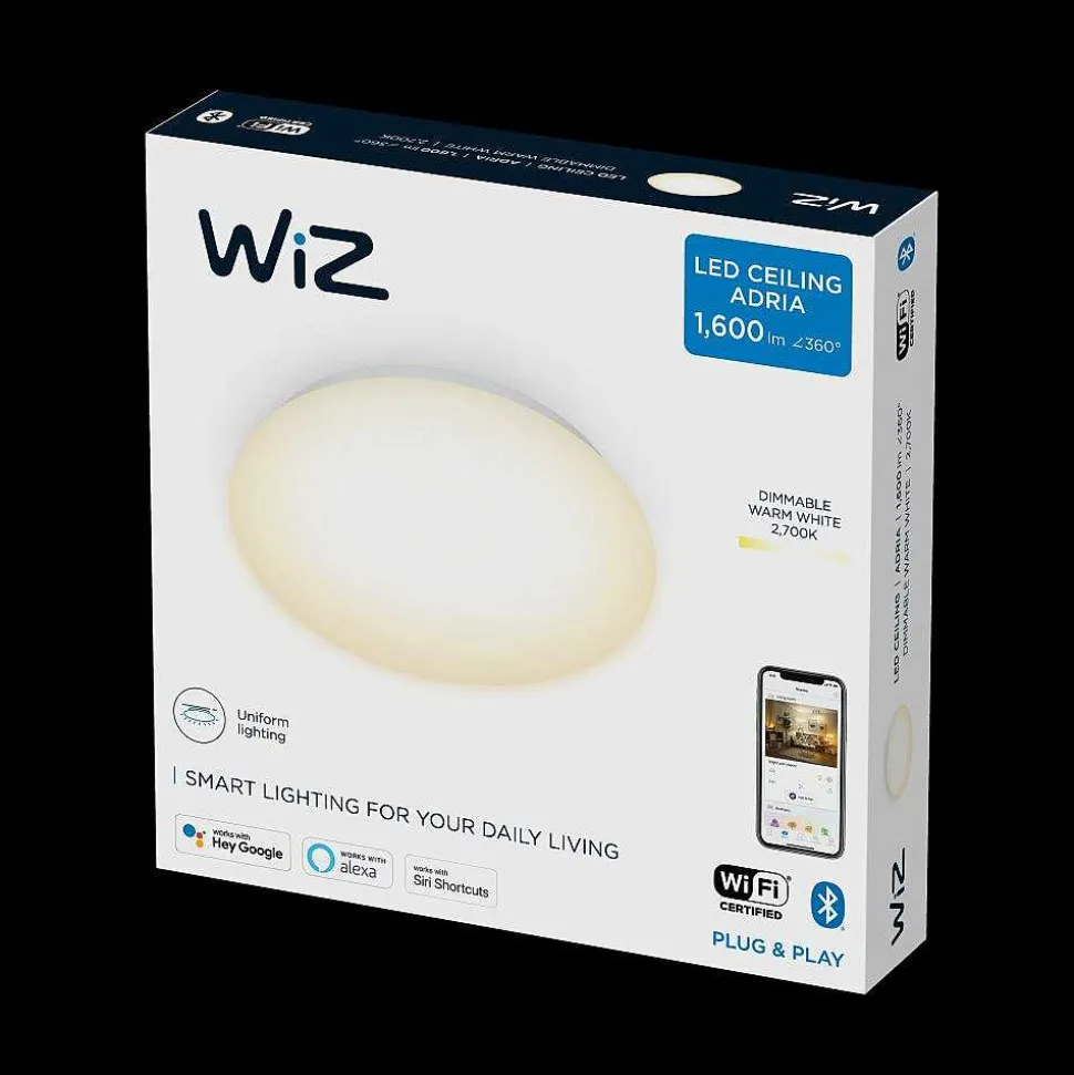 Plafonnier Philips Wiz Adria Led Blanc, 1 Lumiere
