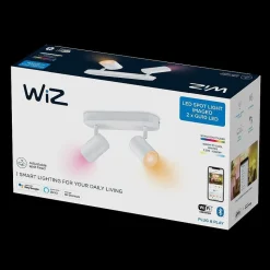 Plafonnier Philips Wiz Imageo Led Blanc, 2 Lumieres, Changeur De Couleurs