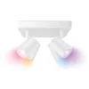 Plafonnier Philips Wiz Imageo Led Blanc, 4 Lumieres, Changeur De Couleurs