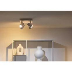 Plafonnier Philips Wiz Imageo Led Blanc, 4 Lumieres, Changeur De Couleurs