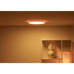 Plafonnier Philips Wiz Rune Led Noir, Blanc, 1 Lumiere, Changeur De Couleurs