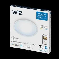 Plafonnier Philips Wiz Super Slim Led Blanc, 1 Lumiere