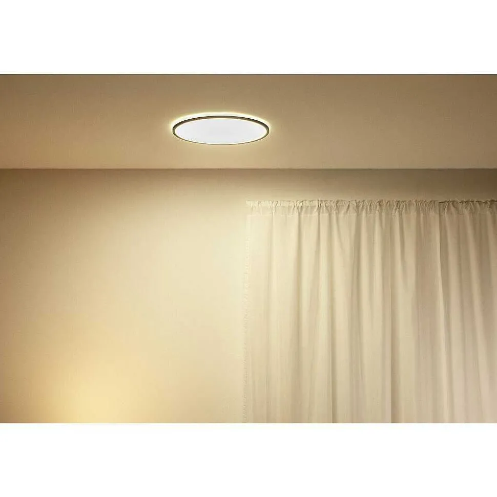 Plafonnier Philips Wiz Superslim Led Noir, 1 Lumiere