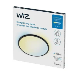 Plafonnier Philips Wiz Superslim Led Noir, 1 Lumiere