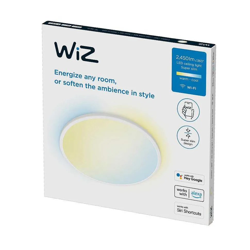 Plafonnier Philips Wiz Superslim Led Blanc, 1 Lumiere