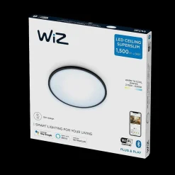 Plafonnier Philips Wiz Super Slim Led Noir, 1 Lumiere