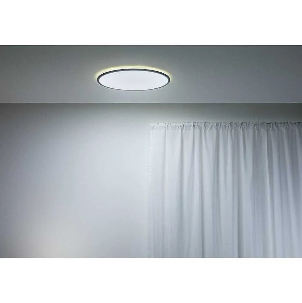 Plafonnier Philips Wiz Superslim Led Noir, Blanc, 1 Lumiere